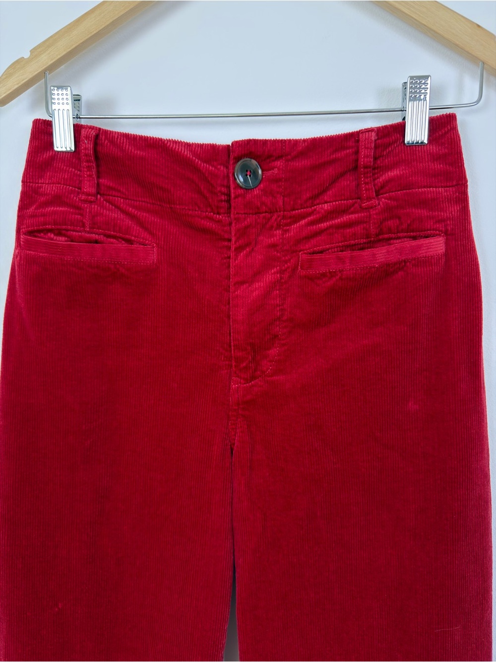 Maeve Anthropologie Red Corduroy Pants The Colette High Rise Wide Leg - Picture 9 of 10
